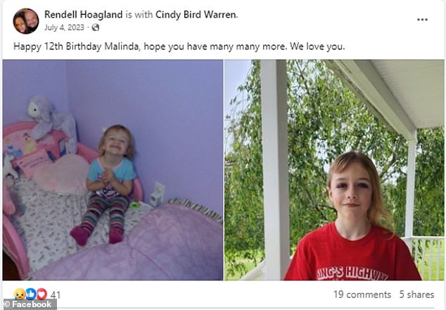 Hoagland used to post often about her daughter, but stopped doing so completely in January.