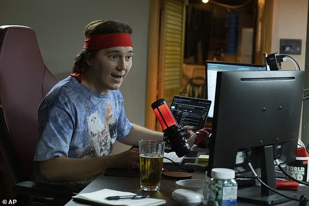 The story of Roaring Kitty was made into a film. This image provided by Sony Pictures shows Paul Dano as Keith Gill in a scene from 'Dumb Money.'