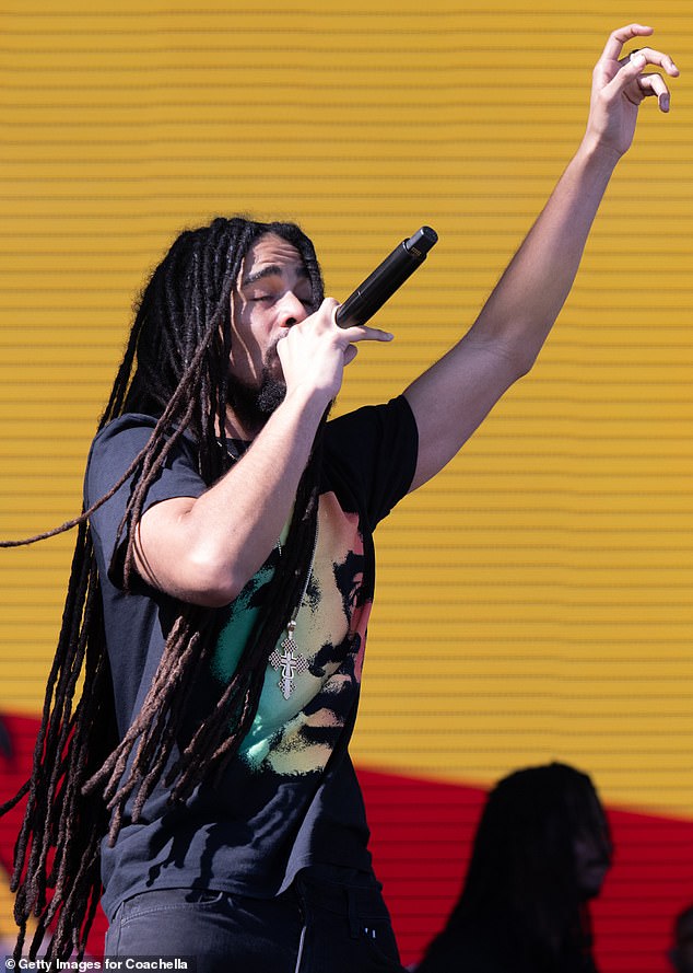 Raised in Miami, Skip is the son of Bob Marley's second daughter, Cedella (pictured performing at Coachella in April).