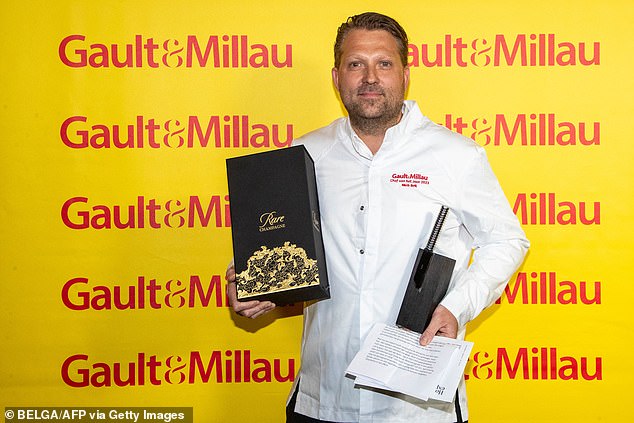 Dutch chef Nick Bril poses for the photographer during the presentation of the 2023 edition of the French gastronomic guide 'Gault et Millau' for the Benelux region