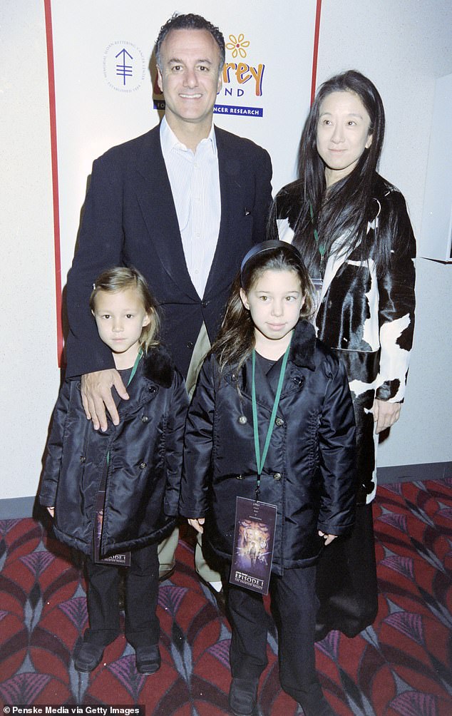 Vera adopted her two children with American investor Arthur P. Becker, whom she married in 1989 but from whom she separated in 2012 after 23 years of marriage. The family is seen in 1999.