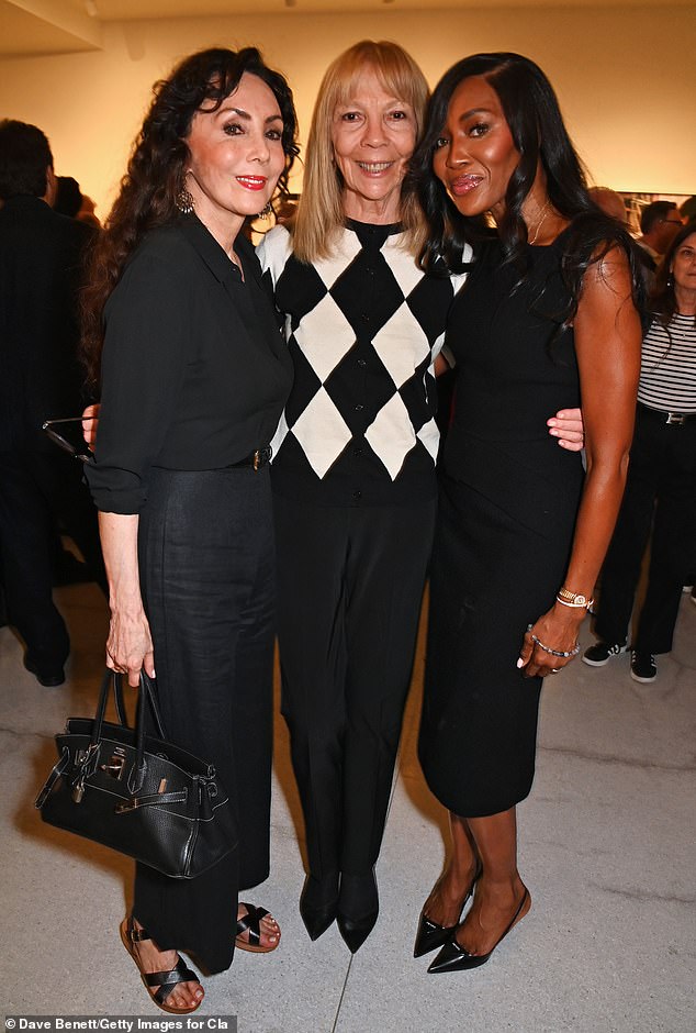 Naomi reunited with other modeling icons, including David's ex-wife Marie Helvin, 71, and Penelope Tree, 73.