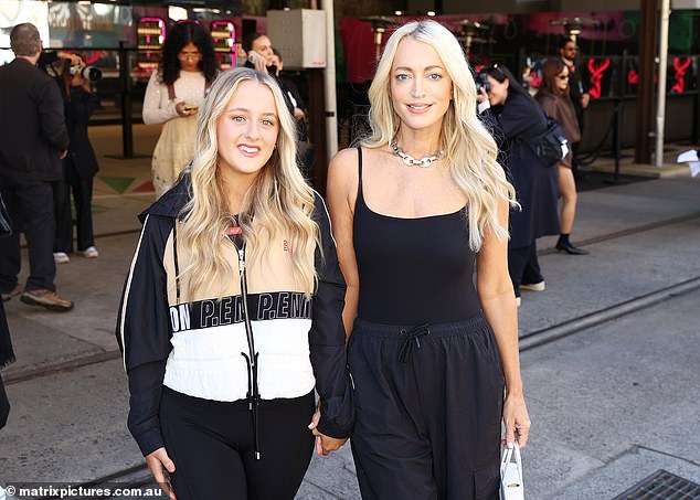 The radio presenter, 49, left her KIIS FM show early on Tuesday to head to a second AFW show with her daughter Kitty, 13 (pictured on AFW on Tuesday).