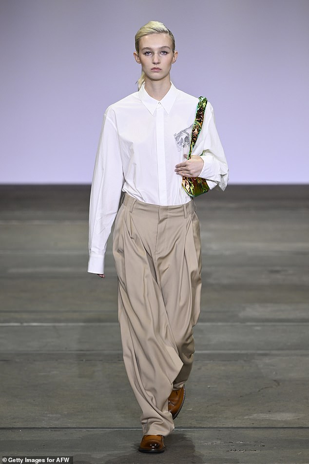 Allegra (pictured) made her Australian Fashion Week runway debut, walking in the Rory William Docherty show.