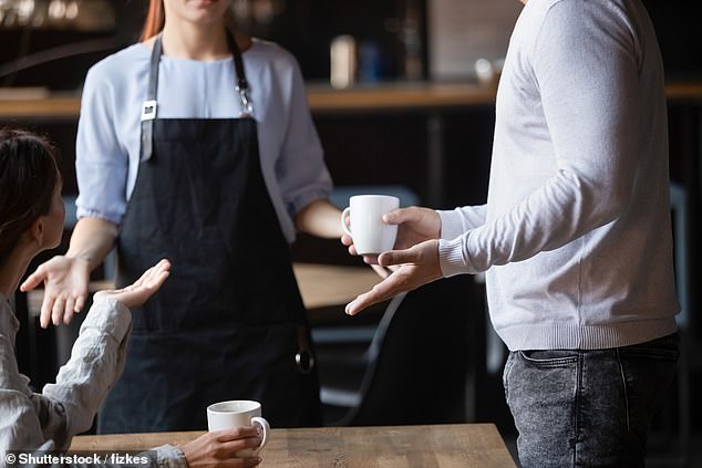 The waitress was hesitant to take his order due to a strange policy.