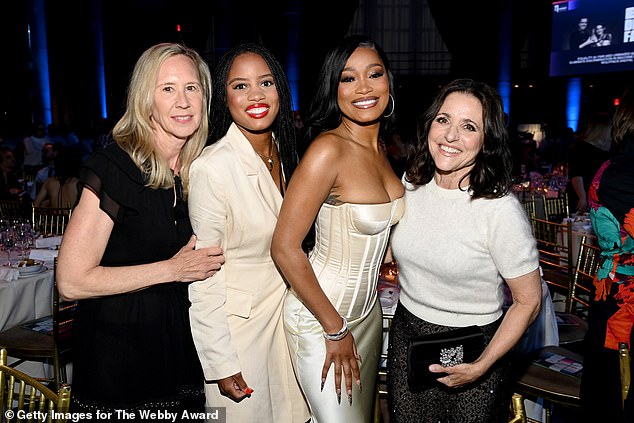 Julia Louis-Dreyfus poses with Paula Kaplan, Lenoria Addison and Keke Palmer at the Webby Awards on Monday