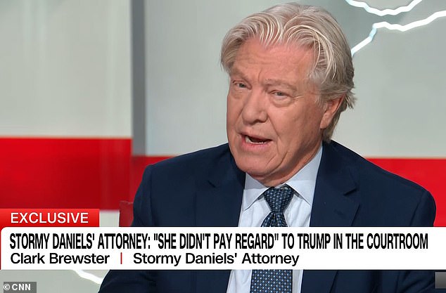 Stormy Daniels' attorney, Clark Brewster, said his client was particularly worried about being attacked when he came to detail the alleged sexual encounter at the center of the trial.