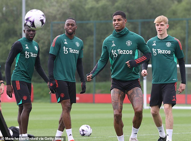 Marcus Rashford (second right) is one of the United players who missed the game against Arsenal.