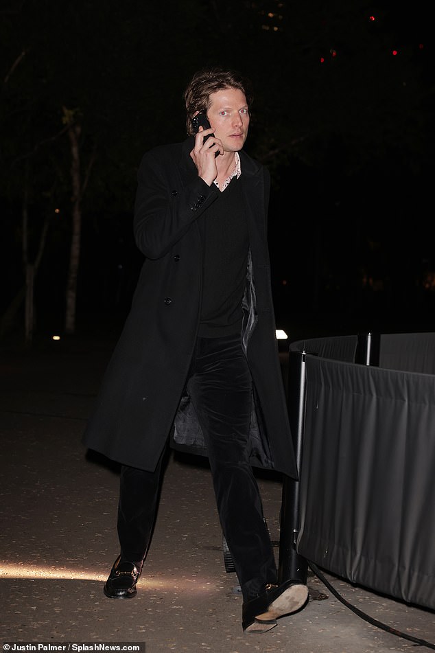 Nikolai still looked tense as he left the show with a smiling Demi, but no sign of Kate, before being pictured having a serious conversation on his mobile phone.