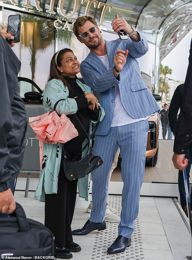 Chris appeared in high spirits as he stepped out ahead of the Cannes Film Festival.