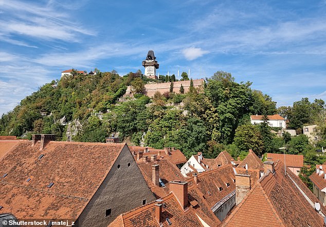 Schlossberg Slide is completely hidden within the tree-covered Schlossberg Mountain, which overlooks Austria's second largest city, Graz, at an elevation of 473 meters (1,551 ft).