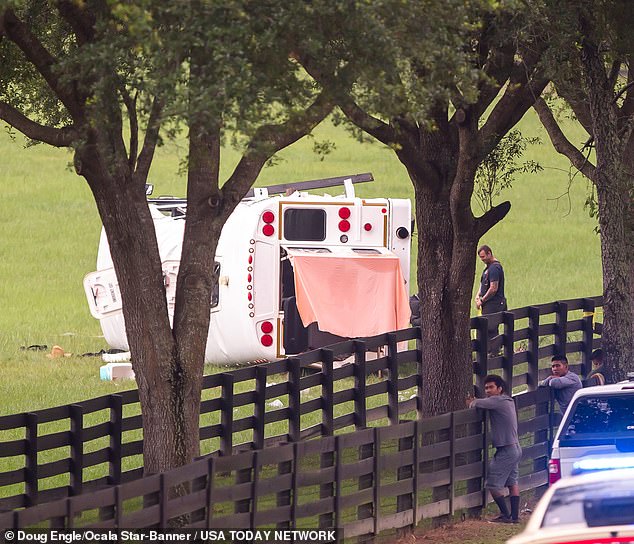 Authorities said 53 'immigrant workers' were traveling to a watermelon farm on the bus before it overturned.