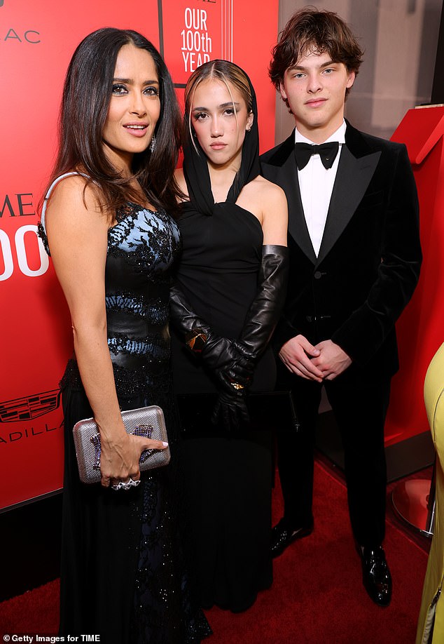 Last year, Hayek brought her daughter Valentina and stepson Augustin, whose mother is Linda Evangelista, to the TIME 100 Gala, which took place at Jazz at Lincoln Center in New York City.