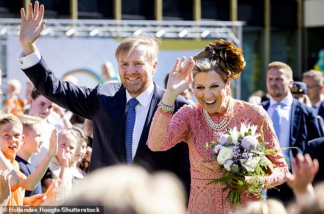 King Willem-Alexander joined Queen Maxima as they waved and greeted royal fans.