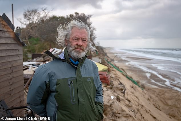 Lance Martin (pictured last year) has already saved his house from the brink twice, using heavy machinery to drag it to safer territory in both 2018 and 2023.