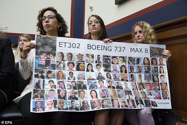 It will be the fourth meeting between the Justice Department and the families, some of whom are seen here in 2019, of those who died in the two 737 MAX crashes that killed 346 people in 2018 and 2019.