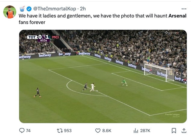 Some social media users claimed that Son's missed opportunity would haunt Arsenal fans forever.