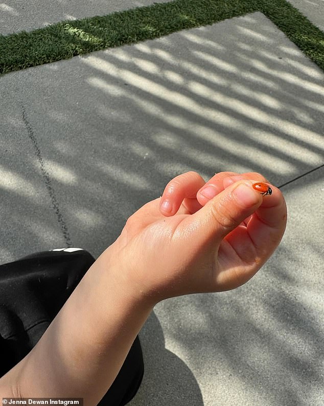 One of the children posed for a more artistic photo. They had a little ladybug on their finger.