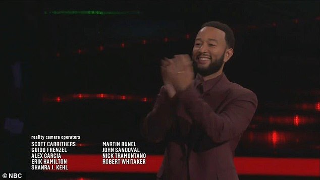 John stood up from his red chair and danced as host Carson Daly, 50, announced Bryan was the winner and applauded him as well.