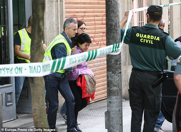 Pictured: The real Rosario Porto arrested at her adopted daughter's funeral after inconsistencies came to light in her account of the night Asunta disappeared.