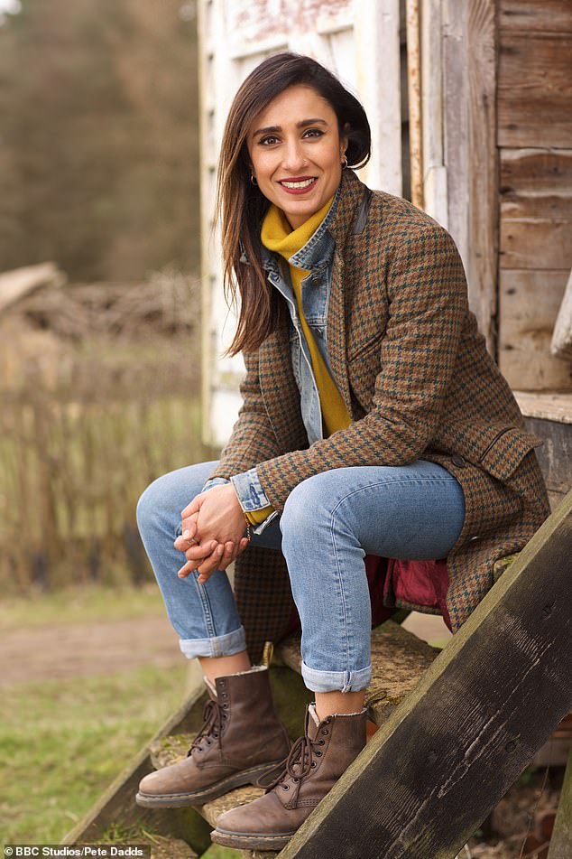 Countryfile viewers may be more used to seeing Anita (pictured) in practical pieces, like this tweed jacket and denim jacket.