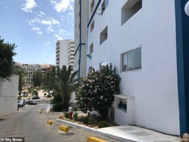 Behan, who waived his right to anonymity last month, revealed details of the attack in which a masked man climbed onto the balcony of his apartment in the early hours of the morning (exterior view of apartment balconies pictured).