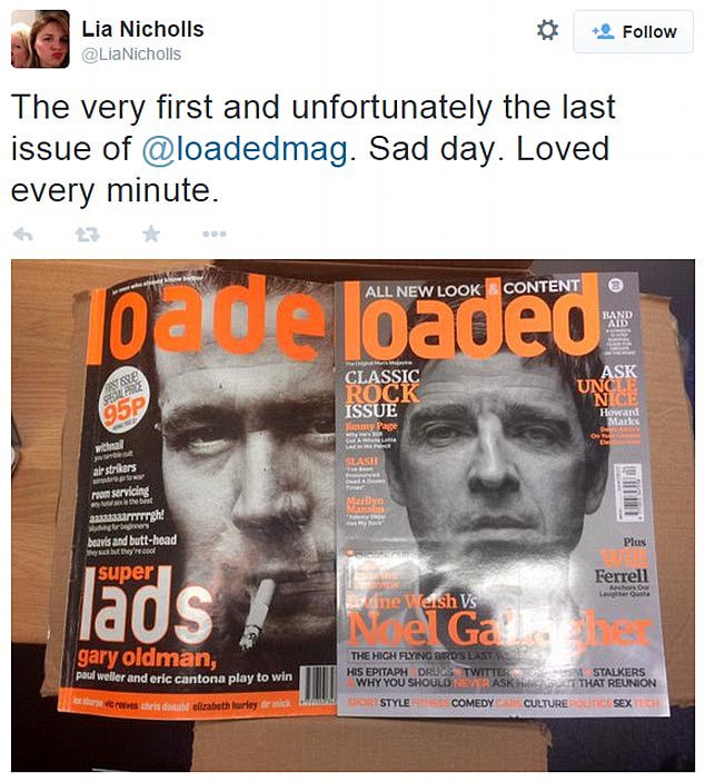 Deputy editor Lia Nicholls revealed the close of 2015 on Twitter in a post that included photos from the magazine's first and last editions.