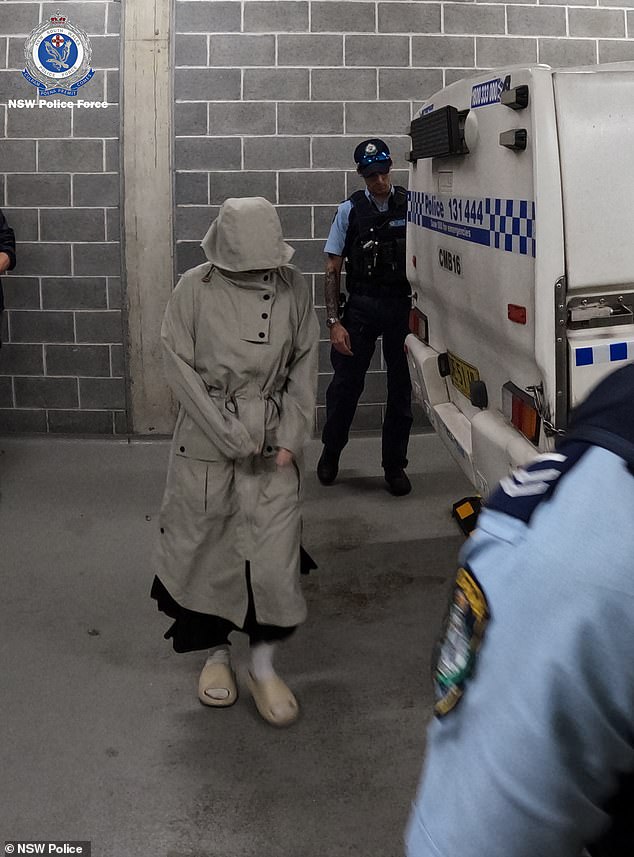 The ex-wife of a Lone Wolf biker, Jade Heffer (pictured during last Thursday's arrest), was found to have jumped bail on previous charges and was originally ordered not to be in contact with Jeske.