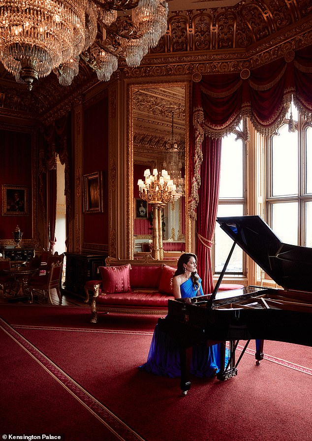 Kate's performance, recorded at Windsor Castle last year, was a closely guarded palace secret.