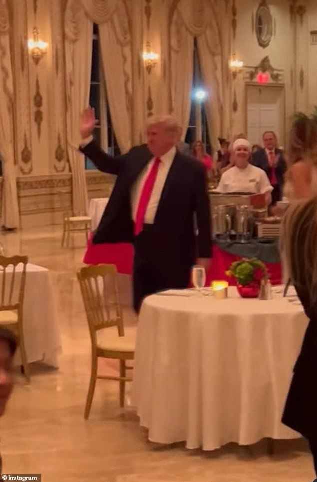 He said that meant that none of the Trump family members tipped him, except Donald (seen at Mar-a-Lago), but that they showed 