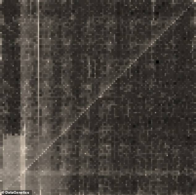 This graphic clearly shows a diagonal PIN line with repeating numbers like '1010'. In black and white you can also see a faint grid-like pattern which may be because people preferentially choose numbers that are close together.