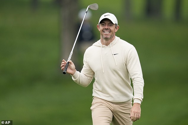 McIlroy flashed a wide smile at one point during his practice round on Wednesday, on the 12th hole.