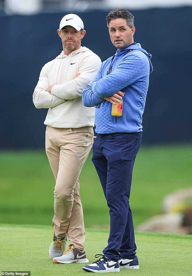 McIlroy was seen with his business manager, Sean O'Flaherty, at practice on Wednesday.