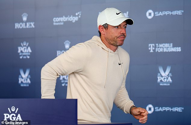 McIlroy was the fastest of all the golfers in the media center Wednesday afternoon.