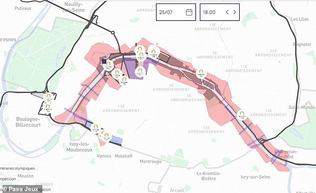 Residents and travelers will be subject to controls in areas surrounding the Olympic Games