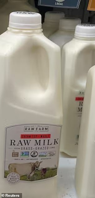 Pictured above are cartons of raw milk.