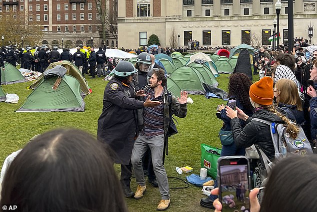 Earlier that month, officers detained more than 100 protesters, ending a two-day sit-in in the 