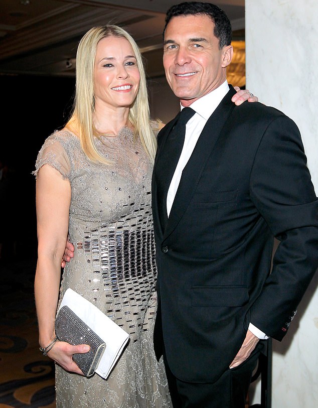 Chelsea has had older boyfriends such as hotelier André Balazs, 67, and television executive Ted Harbert, 68;  She is pictured with André in 2013 in Beverly Hills.