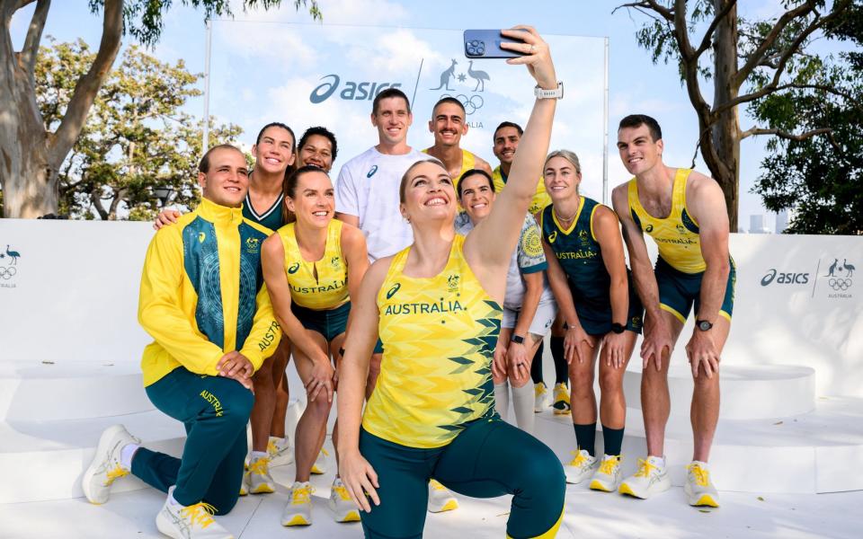 Athletes during the Australian Olympic team uniform launch in Sydney