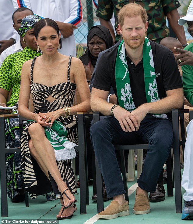 Prince Harry and Meghan during their tour of Nigeria when they visited Abuja last Saturday.