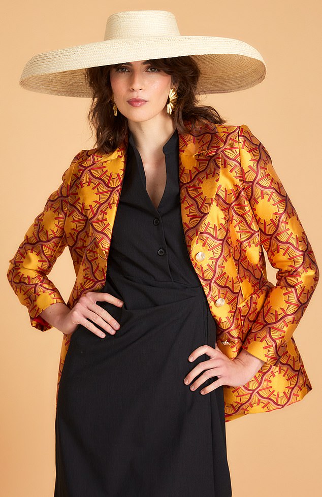 Add the Lisou silk jacket to a black outfit for a pop of color.