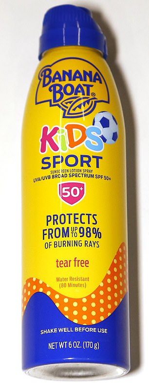 A common ingredient in sunscreen is homosalate, which is found in Banana Boat children's sunscreens.