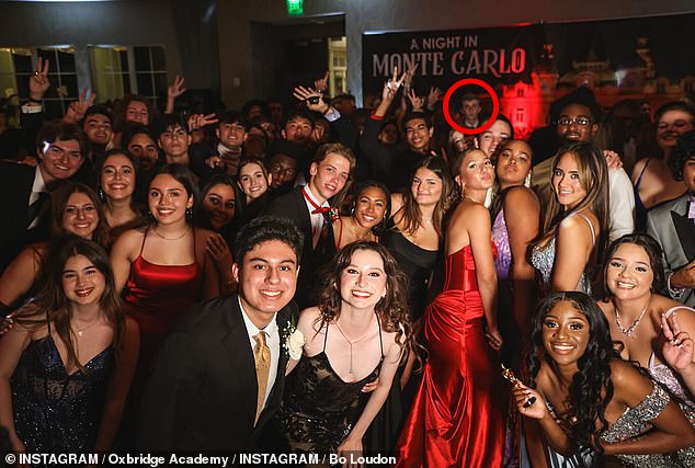 There was a rare sighting of Barron on his school Oxbridge Academy's Instagram page on April 12 when he was seen in the back of a photo taken at a Monte Carlo-themed prom for his Class of 24 classmates.