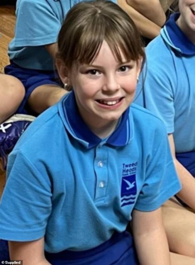 Charlise Muteen, 9 (pictured), lived with her grandparents in Tweed Heads, northern New South Wales, but had been visiting her mother and Mr Stein during the school summer holidays and was excited for the trip.