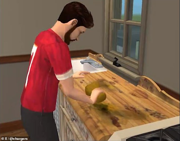 At the end of the video you can see the Chiefs kicker cooking and cleaning in the kitchen.