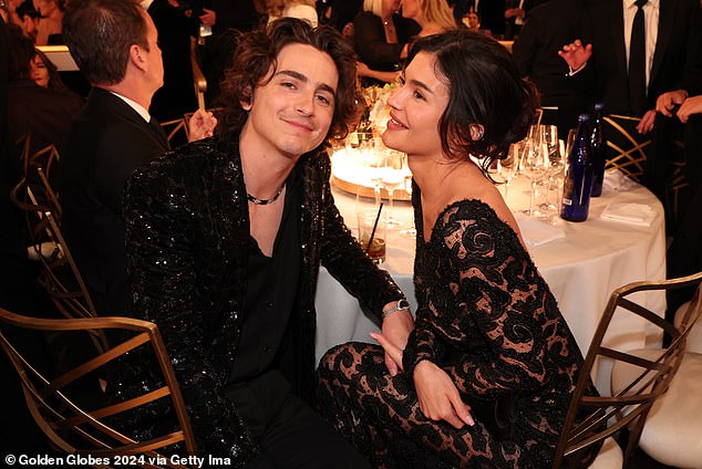 Timothee and Kylie have reportedly been dating since early 2023 and showed off their PDA during the 2024 Golden Globes in January (pictured).