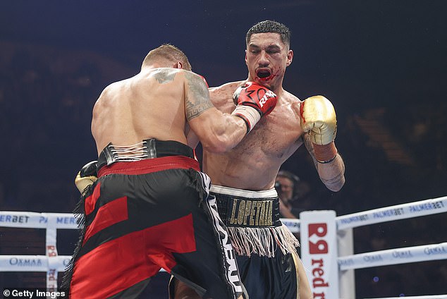 The pair will fight for the vacant IBF belt and the Opetaia Ring belt (pictured, action from the pair's first fight in