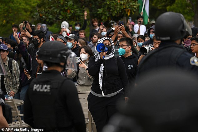 Hundreds of anti-Israel protesters arrived on campus Wednesday afternoon and took over a lecture hall.