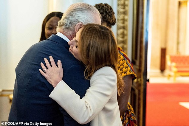 The Spice Girls star, 51, has met the King several times over the years and showed off their close relationship with a hug during last year's meeting.