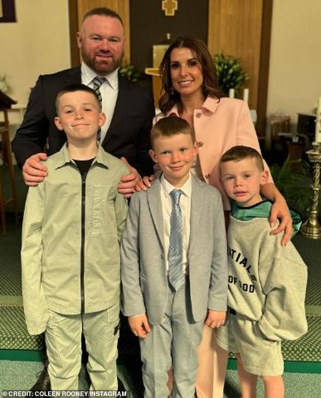 Coleen and Wayne have two more children, both boys: Kit, 8, and Cass, 6, (center and left), but neither they nor their father came on Wednesday.